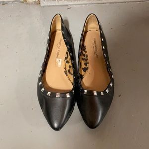 Studded black flats